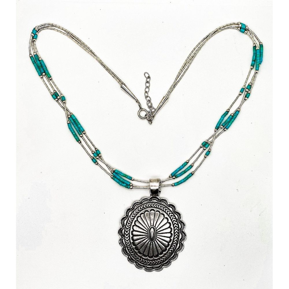 Vintage QT Quac Sterling &Turquoise Necklace